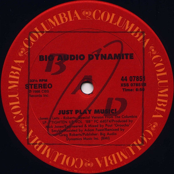 Big Audio Dynamite : Just Play Music! (12")
