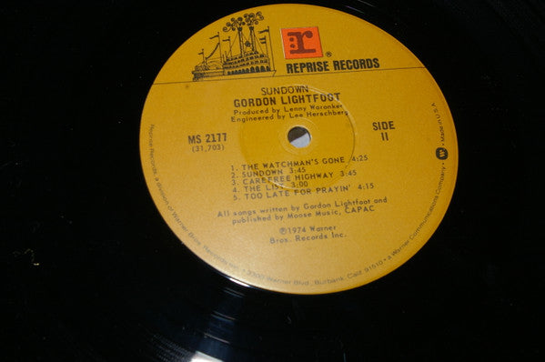 Gordon Lightfoot : Sundown (LP, RP, Win)