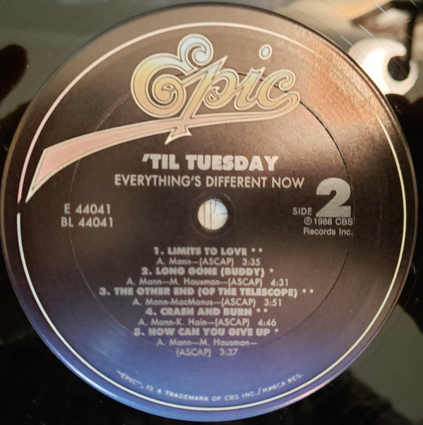 'Til Tuesday : Everything's Different Now (LP, Album)