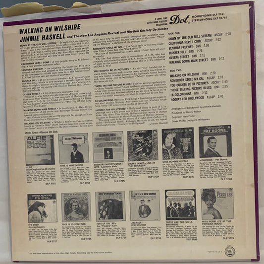 Jimmie Haskell : Walking On Wilshire (LP, Album, Ind)