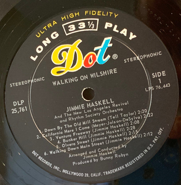 Jimmie Haskell : Walking On Wilshire (LP, Album, Ind)