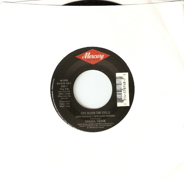 Shania Twain : God Bless The Child (7", Single)