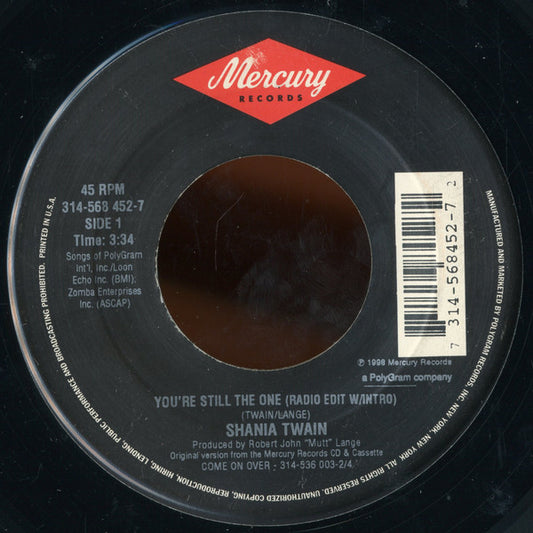 Shania Twain : You're Still The One (7", Single)