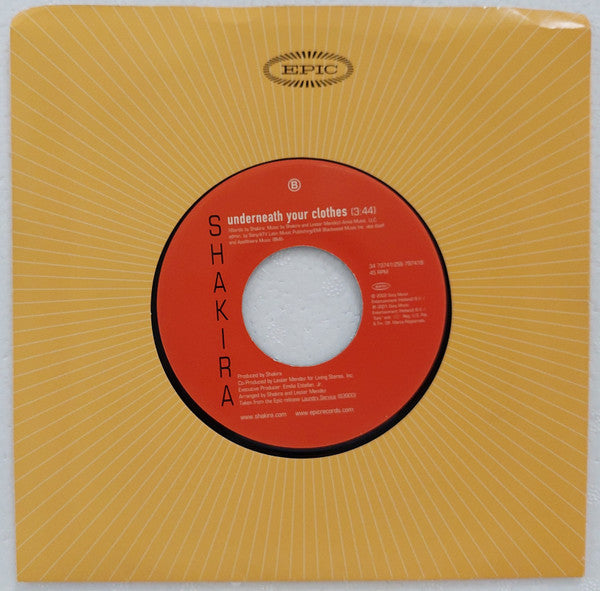 Shakira : Underneath Your Clothes (7")