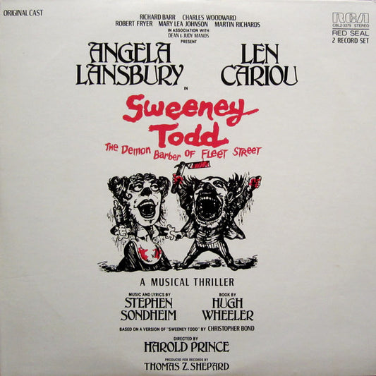 Sondheim* - Angela Lansbury / Len Cariou : Sweeney Todd: The Demon Barber Of Fleet Street (Original Cast) (2xLP, Album, Ind)