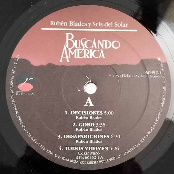 Ruben Blades Y Seis Del Solar : Buscando América (LP, Album, Spe)
