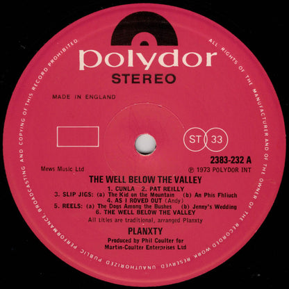 Planxty : The Well Below The Valley (LP, Album)