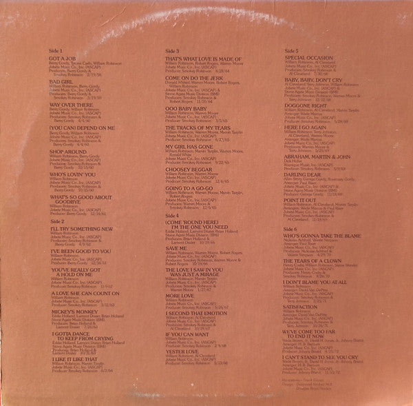 Smokey Robinson And The Miracles* : Anthology (3xLP, Comp)