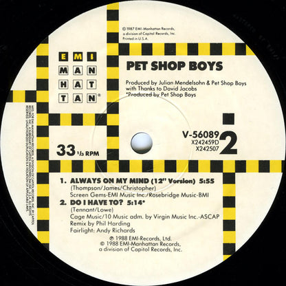 Pet Shop Boys : Always On My Mind (12")