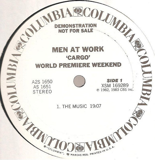 Men At Work : Cargo: World Premiere Weekend, April 15, 16 & 17 1983 (2xLP, Promo, Transcription)