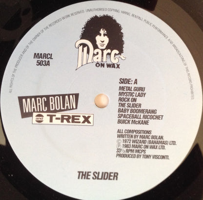 Marc Bolan And T-Rex* : The Slider (LP, Album, RE, Gat)