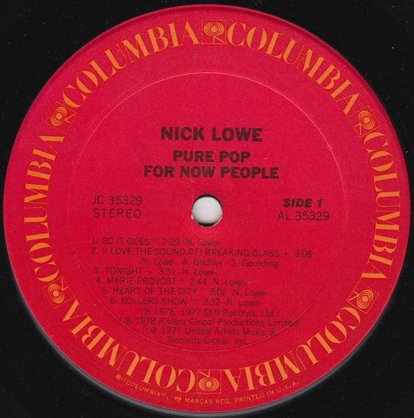 Nick Lowe : Pure Pop For Now People (LP, Album, Ter)