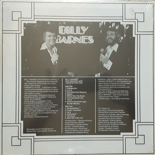 Billy Barnes (8), Marvin Laird (2) : Live At Studio One (LP, Album)