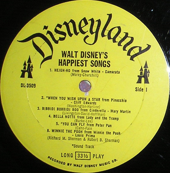 Various : Walt Disney's Happiest Songs (LP, Comp, Mono)