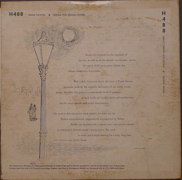 Frank Sinatra : Songs For Young Lovers (10", Album, Scr)