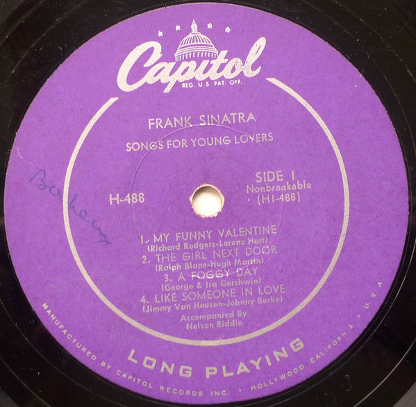 Frank Sinatra : Songs For Young Lovers (10", Album, Scr)