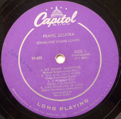 Frank Sinatra : Songs For Young Lovers (10", Album, Scr)