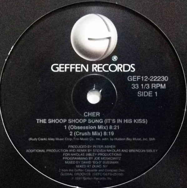 Cher : The Shoop Shoop Song (It's In His Kiss) (12", Maxi)