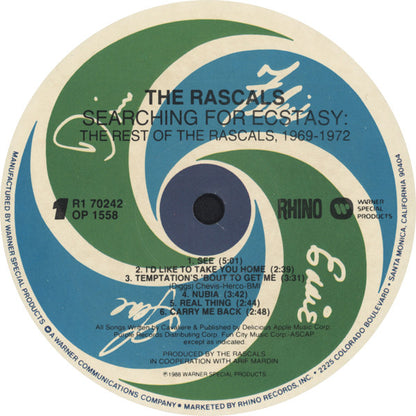 The Rascals : Searching For Ecstasy - The Rest Of The Rascals, 1969-1972 (LP, Comp)