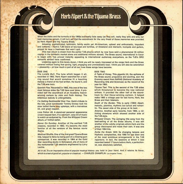 Herb Alpert & The Tijuana Brass : Greatest Hits (LP, Comp, RE, Ter)