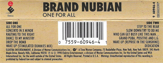 Brand Nubian : One For All (Cass, Album)