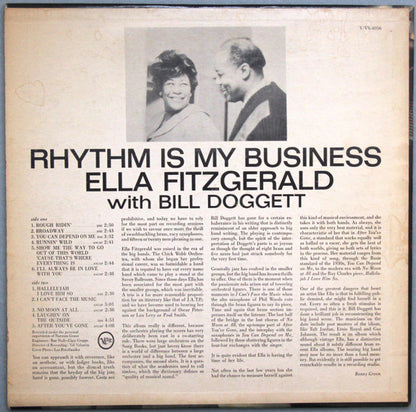 Ella Fitzgerald With Bill Doggett : Rhythm Is My Business (LP, Album, Mono)