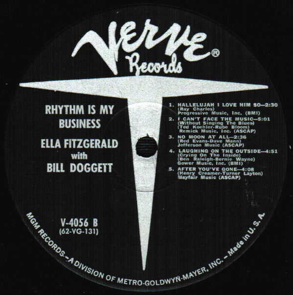 Ella Fitzgerald With Bill Doggett : Rhythm Is My Business (LP, Album, Mono)