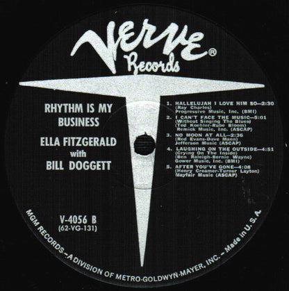 Ella Fitzgerald With Bill Doggett : Rhythm Is My Business (LP, Album, Mono)