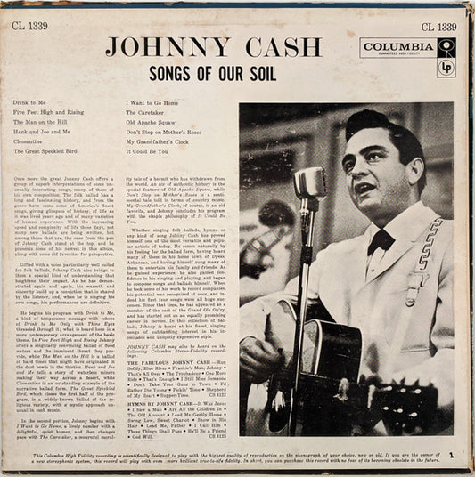Johnny Cash : Songs Of Our Soil (LP, Album, Mono)