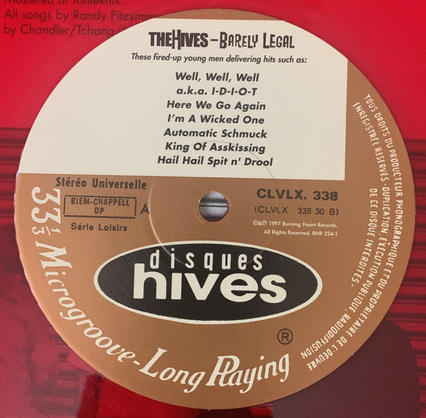 Buy The Hives : Barely Legal (LP, Album, Ltd, RE, Blo) Online for