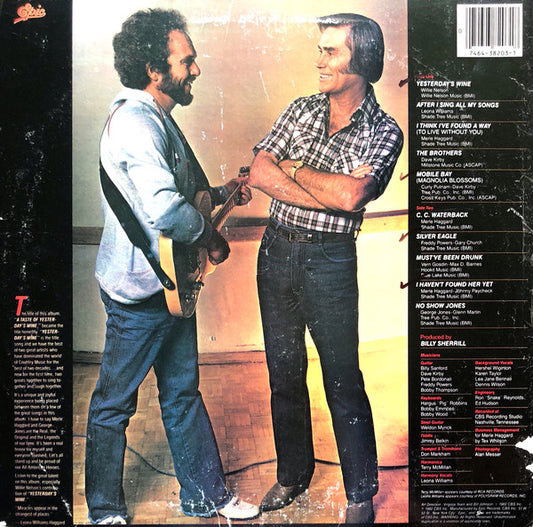 Merle Haggard And George Jones (2) : A Taste Of Yesterday's Wine (LP, Album, Car)