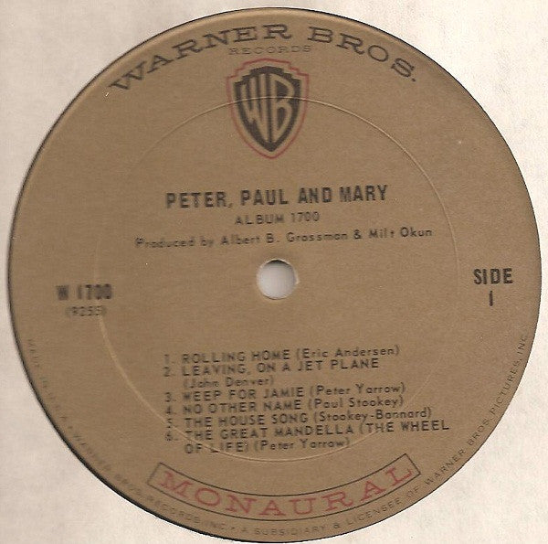 Peter, Paul And Mary* : Album 1700 (LP, Album, Mono)