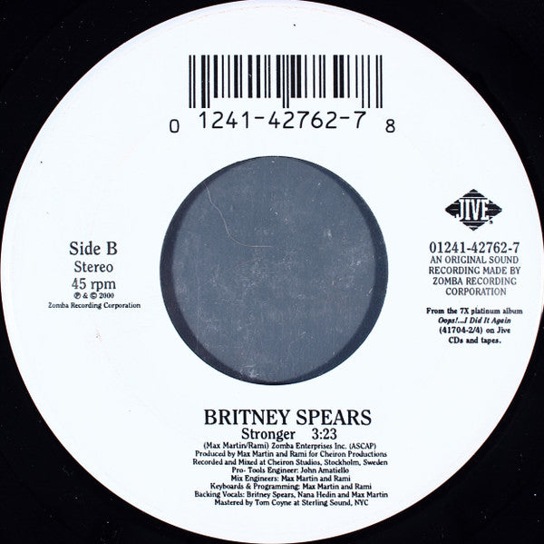Britney Spears : Stronger (7", Single)