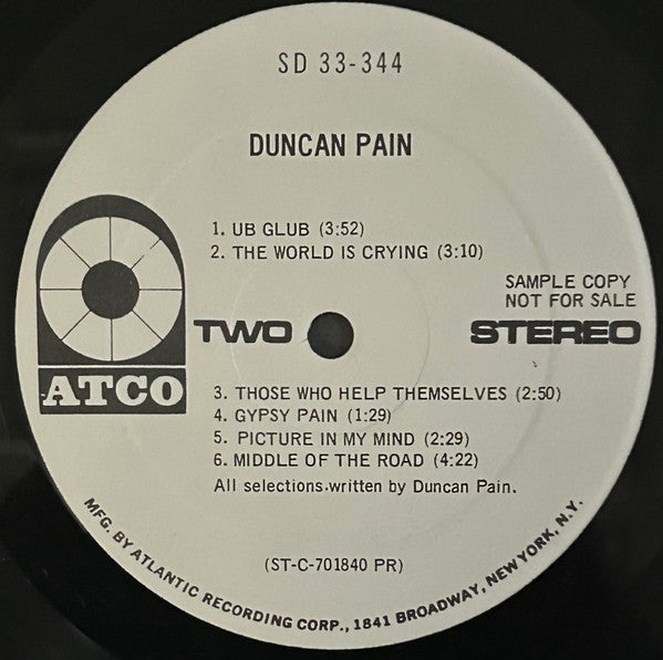 Duncan Pain (2) : Duncan Pain (LP, Promo, PR )