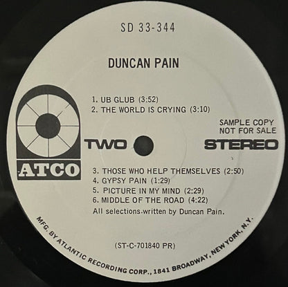 Duncan Pain (2) : Duncan Pain (LP, Promo, PR )