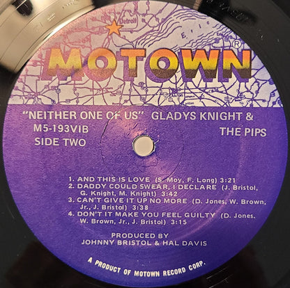Gladys Knight & The Pips* : Neither One Of Us (LP, Album, RE)