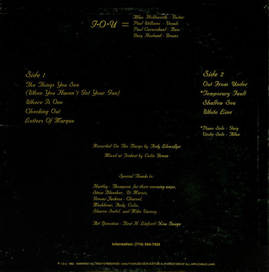 Allan Holdsworth : I.O.U. (LP, Album)