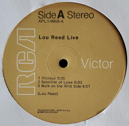 Lou Reed : Lou Reed Live (LP, Album, Ind)