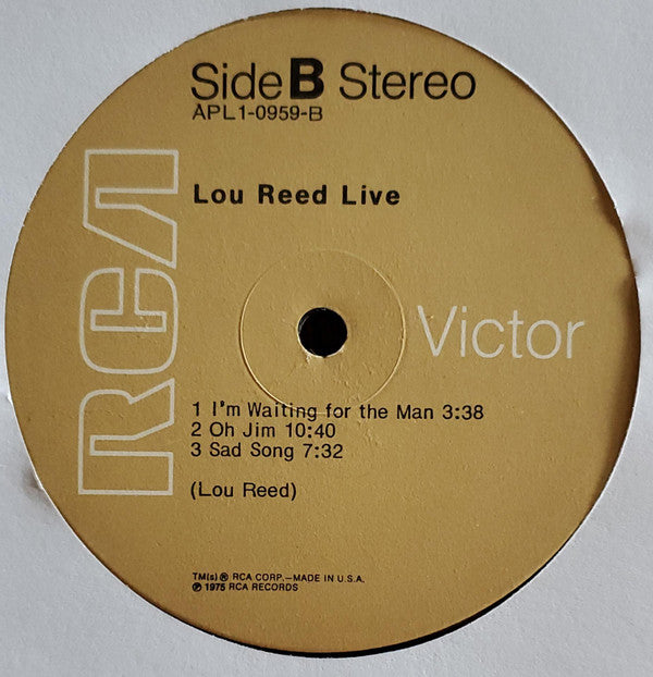 Lou Reed : Lou Reed Live (LP, Album, Ind)