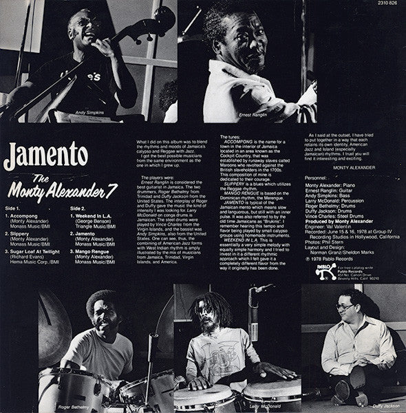 The Monty Alexander 7 : Jamento (LP, Album, Als)