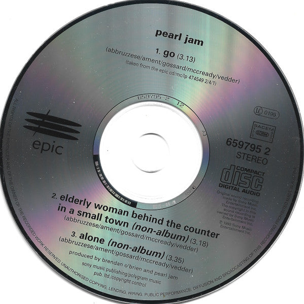 Pearl Jam : Go (CD, Single)
