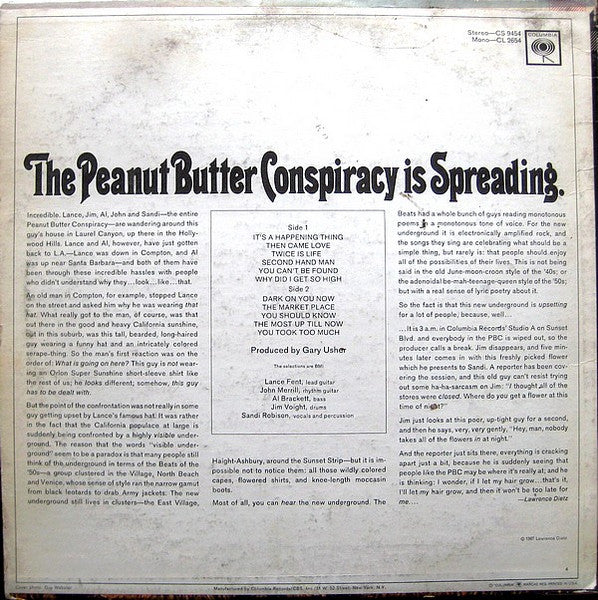 The Peanut Butter Conspiracy : The Peanut Butter Conspiracy Is Spreading (LP, Album)