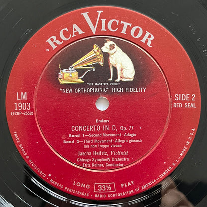 Brahms*, Heifetz*, Reiner*, Chicago Symphony Orchestra : Violin Concerto (LP, Mono, (In)
