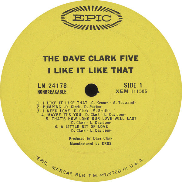 The Dave Clark Five : I Like It Like That (LP, Album, Mono)