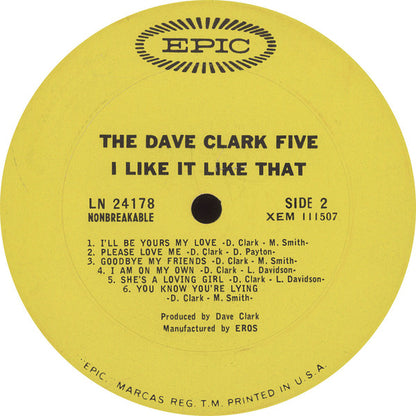 The Dave Clark Five : I Like It Like That (LP, Album, Mono)