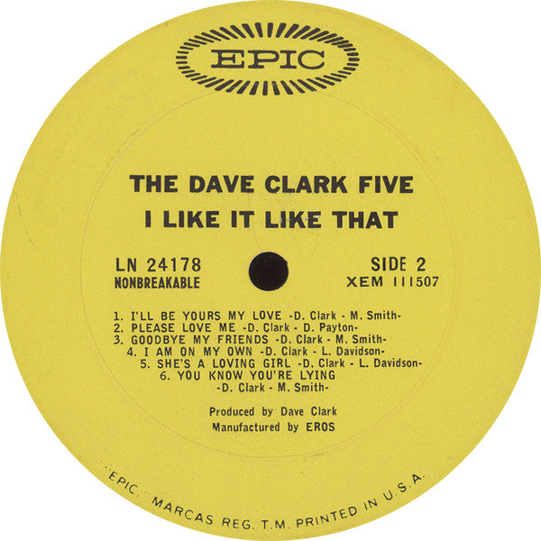The Dave Clark Five : I Like It Like That (LP, Album, Mono)