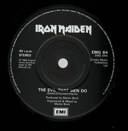 Iron Maiden : The Evil That Men Do (7", Single, Gat)