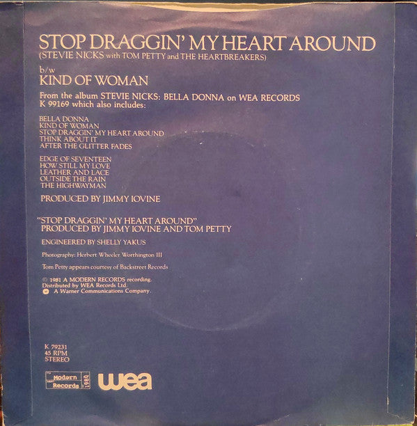 Stevie Nicks With Tom Petty And The Heartbreakers : Stop Draggin' My Heart Around (7", Single)