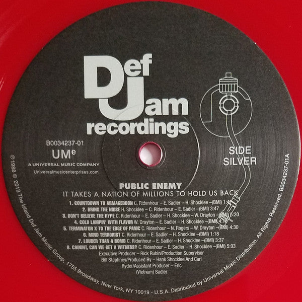 Public Enemy : It Takes A Nation Of Millions To Hold Us Back (LP, Album, Ltd, RE, Red)