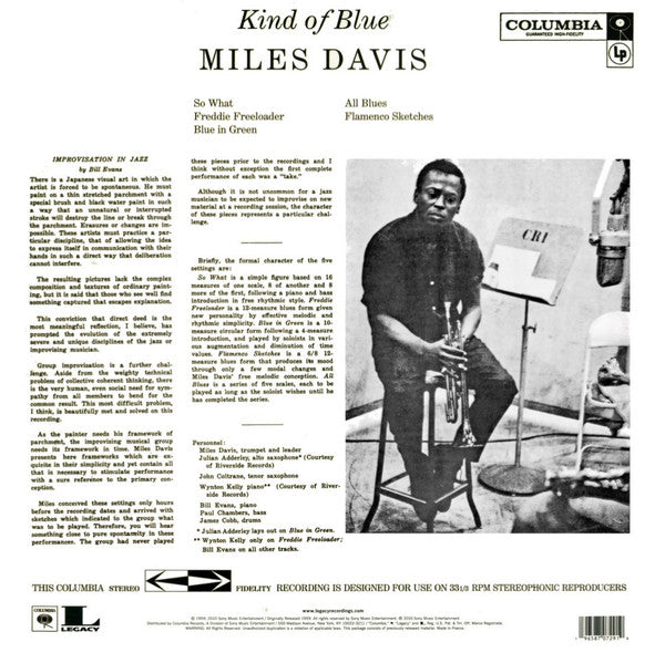 Miles Davis : Kind Of Blue (LP, Album, Ltd, RE, RM, Blu)